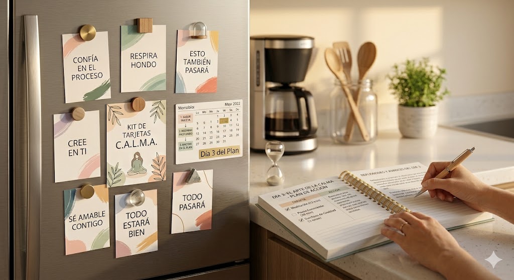 Tarjetas C.A.L.M.A. en el refri